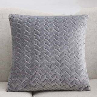 Buy grey Flannel Solid Color Throw Pillow Sofa Cover Cushion Cover Nordic Style Simple Style