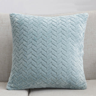 Buy lake-blue Flannel Solid Color Throw Pillow Sofa Cover Cushion Cover Nordic Style Simple Style