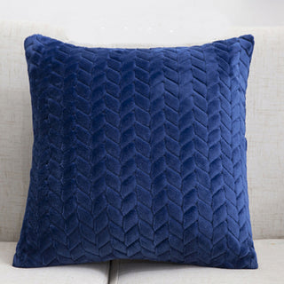 Buy royal-blue Flannel Solid Color Throw Pillow Sofa Cover Cushion Cover Nordic Style Simple Style