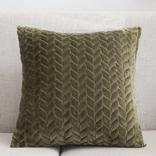 Buy army-green Flannel Solid Color Throw Pillow Sofa Cover Cushion Cover Nordic Style Simple Style