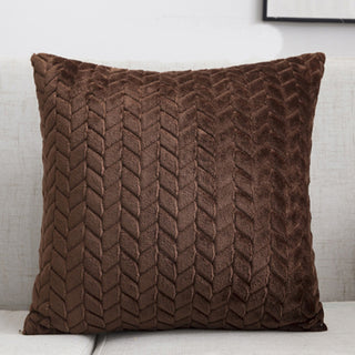 Buy coffee Flannel Solid Color Throw Pillow Sofa Cover Cushion Cover Nordic Style Simple Style