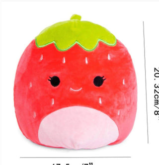 8 Inch 3D Strawberry Sofa Cushion Plush Doll Ornaments Pillow Birthday Gift Plush Stuffed Plushie Fruits Plush Toy Bat Toys