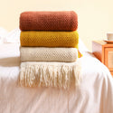 Warm Air Conditioning Blanket Hotel Bed End Towel Knitted Blanket Solid Color Sofa Cover Blanket Blanket