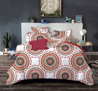 Buy red Bohemian Ethnic Style Bedding Kit