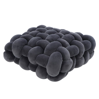 Buy dark-grey Creative Home Woven Square Plush Cushion