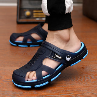 Buy blue-background Men's Slippers Flip Flops Sandals