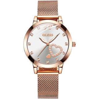 Buy white Rose Gold Fashion Leisure Student Quartz Watch