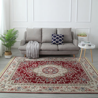 Buy a-red Persian Ethnic Style Retro Living Room Carpet Tapestry Wholesale European Style Tassel Floor Mat