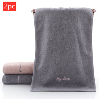 Buy hazy-gray Absorbent Couple Towel Cotton Adult Face Wash Towel