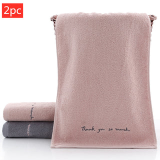 Buy romantic-pink Absorbent Couple Towel Cotton Adult Face Wash Towel