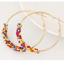 Ethnic Style Metal Wild Simple Rice Beads Beaded Temperament Earrings