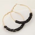 Ethnic Style Metal Wild Simple Rice Beads Beaded Temperament Earrings