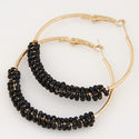 Ethnic Style Metal Wild Simple Rice Beads Beaded Temperament Earrings