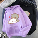 Harajuku Retro Cute Play Cat Print Male Street Hoodie