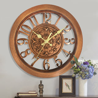 European Retro Wall Clock Home Round Clock 11 Inch Living Room Clock Creative Wall Clock Quartz Clock