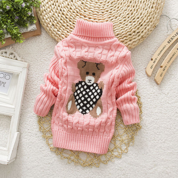 Thickened baby pullover turtleneck sweater