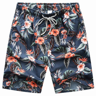 Buy male-green-flowers Mens Quick Dry Swim Shorts