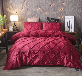 Buy wine-red Craft Home Textiles Plain Color Solid Color Duvet Cover Bedding