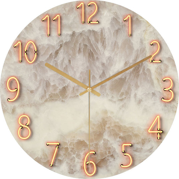 Glass Living Room Wall Clock Quartz Clock Hanging