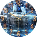 Glass Living Room Wall Clock Quartz Clock Hanging