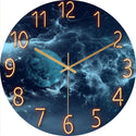 Glass Living Room Wall Clock Quartz Clock Hanging