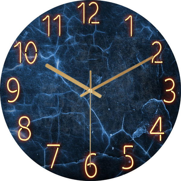 Glass Living Room Wall Clock Quartz Clock Hanging