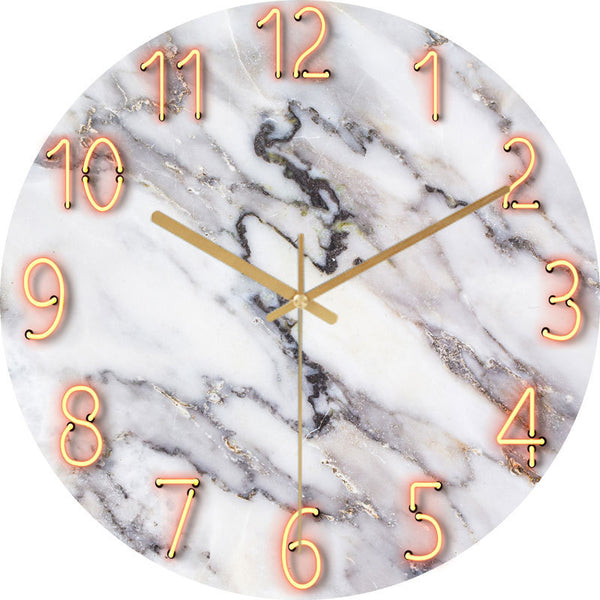 Glass Living Room Wall Clock Quartz Clock Hanging