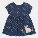 Girls Skirt Polka Dot Short Sleeve Girls Dress