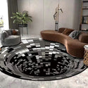 Black And White Stereo Vision Circular Carpet Living Room Coffee Table Sofa Blanket