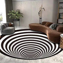 Black And White Stereo Vision Circular Carpet Living Room Coffee Table Sofa Blanket