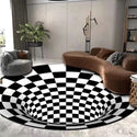 Black And White Stereo Vision Circular Carpet Living Room Coffee Table Sofa Blanket