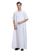 Men's Muslim Arab Short-sleeved Solid Color Robe