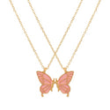 2pcs Oil Drip Butterfly Necklace Ins Creative Clavicle Chain Pendant Necklace For Women Valentine's Day Birthday Gift