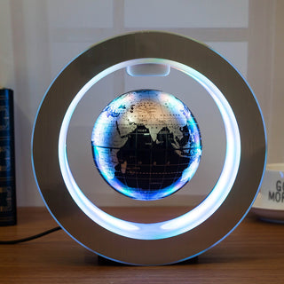 Buy black Round LED World Map Floating Globe Magnetic Levitation Light Anti Gravity Magic