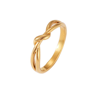 Buy gold Love Endless Kinked Titanium Steel 18K Gold Plating Winding Simple Ring