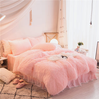 Buy pink Korean mink velvet warm bedding