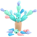 Early Education Wooden Balancing Cactus Toy Removable Building Blocks for Baby Kids Developmental Intelligence Toy