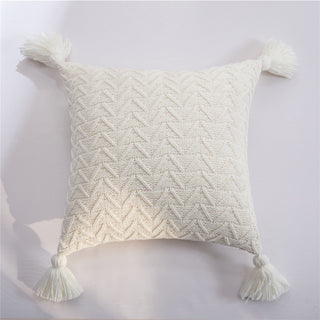 Buy white Chenille knitted quilted pillowcase