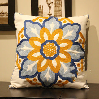 Embroidered Flower Nordic Fabric Sofa Cushion Cover