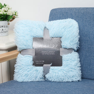 Buy water-blue Plush Blanket Double-layer Blanket Multifunctional