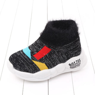 Buy black Flying knit girls sneakers