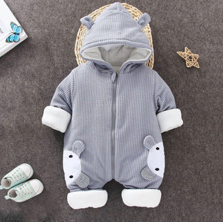 Buy two-rabbits-gray Autumn Winter Coat Jumpsuit Baby Clothing Newborn Snowsuit Boy Warm Romper Down Cotton Jackets Girl Snow clothes Bodysuit