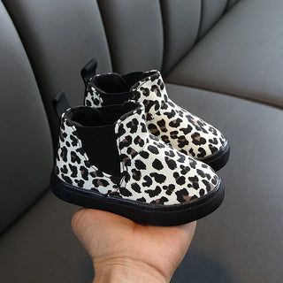 Buy white Leopard print and velvet ankle boots