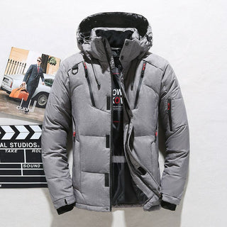 Buy grey Outdoor Windproof Hooded Jacket Leisure Sports Coat With Pockets