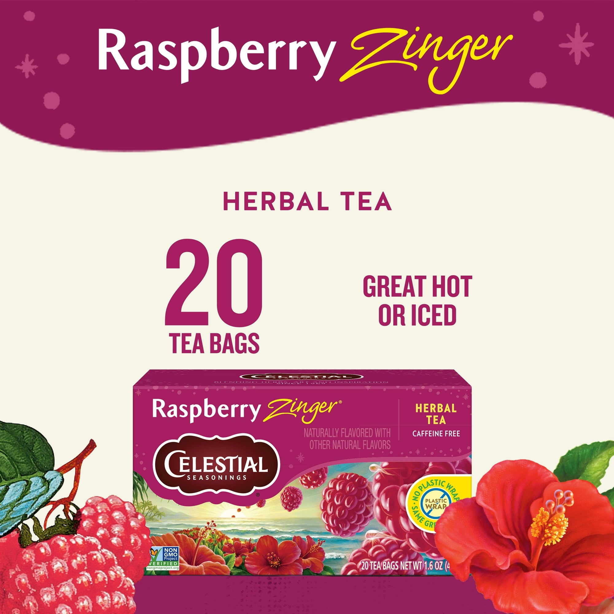 Celestial Seasonings Raspberry Zinger Herbal Tea Secondary image