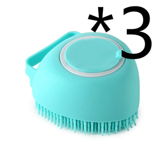Buy green-3pc Silicone Dog Bath Massage Gloves Brush Pet Cat Bathroom Cleaning Tool Comb Brush For Dog Can Pour Shampoo Dog Grooming Supplies