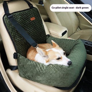 Buy green-plaid Car Pet Bed Travel Car Seat Cushion
