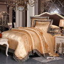 Four-Piece Cotton Bedding With European Style Jacquard Satin