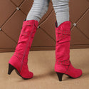 Cowboy Boot Casual Zipper Shoes For Women