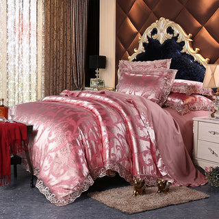 Buy zijin Four-Piece Cotton Bedding With European Style Jacquard Satin